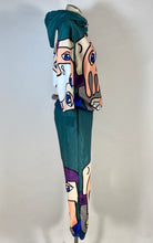 Load image into Gallery viewer, 1990’s-2000’s Abstract Faces print textured synthetic 2-pc sweatsuit
