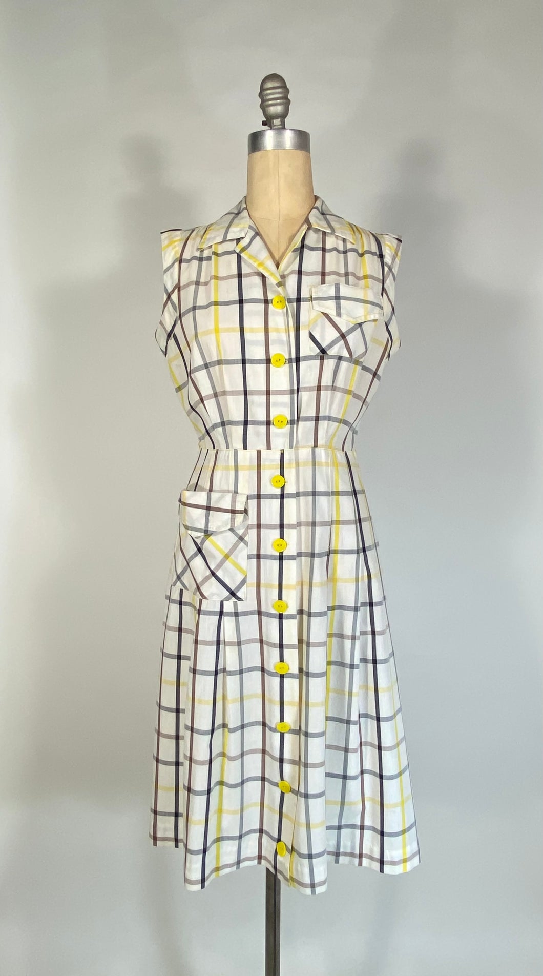 1940’s-50’s plaid check summery cotton sport dress by Activi-Tee