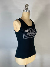 Load image into Gallery viewer, 2000’s Y2K black Pabst Blue Ribbon P.B.R. Tank top official merchandise
