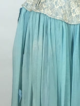 Load image into Gallery viewer, 1940’s-50’s light blue formal strapless robe de style gown by Best &amp; Co.
