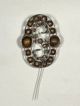 Load image into Gallery viewer, Antique Zeeland Knoop silver handmade Extra Large pin brooch Dutch
