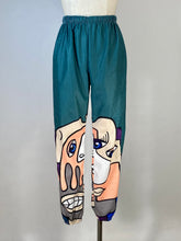 Load image into Gallery viewer, 1990’s-2000’s Abstract Faces print textured synthetic 2-pc sweatsuit
