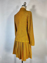 Load image into Gallery viewer, 1960’s-70’s Mod wool primary color stripe skirt suit 2-pc set
