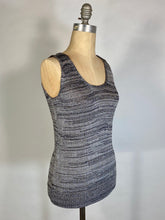 Load image into Gallery viewer, 1990’s heathered pewter Silver knit rayon tank top

