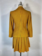 Load image into Gallery viewer, 1960’s-70’s Mod wool primary color stripe skirt suit 2-pc set

