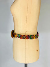 Load image into Gallery viewer, 1990’s Central American colorful cottons weave &amp; natural leather belt

