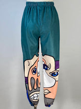 Load image into Gallery viewer, 1990’s-2000’s Abstract Faces print textured synthetic 2-pc sweatsuit
