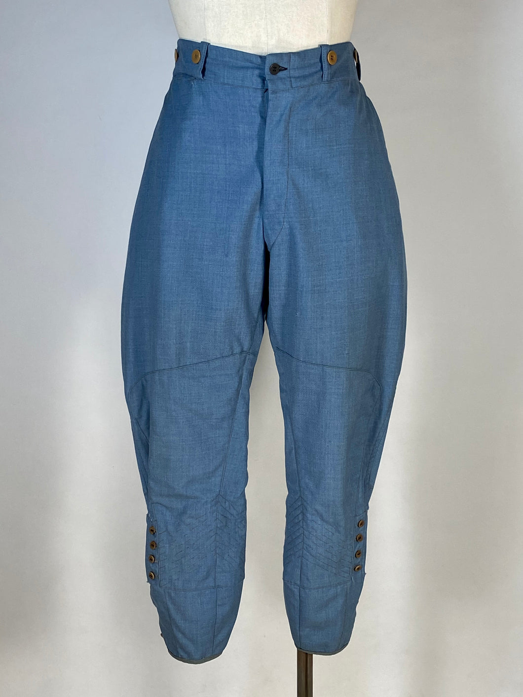 1920’s blue-grey lightweight wool jodhpurs English riding pants Unisex
