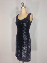 Load image into Gallery viewer, 1950’s Black sequin Pin-up wiggle dress
