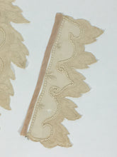Load image into Gallery viewer, Antique pale pink silk collar &amp; cuff trim fragments with beading embellishments
