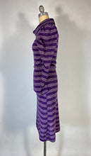 Load image into Gallery viewer, 1970’s-80’s purple stripe turtleneck sweater dress
