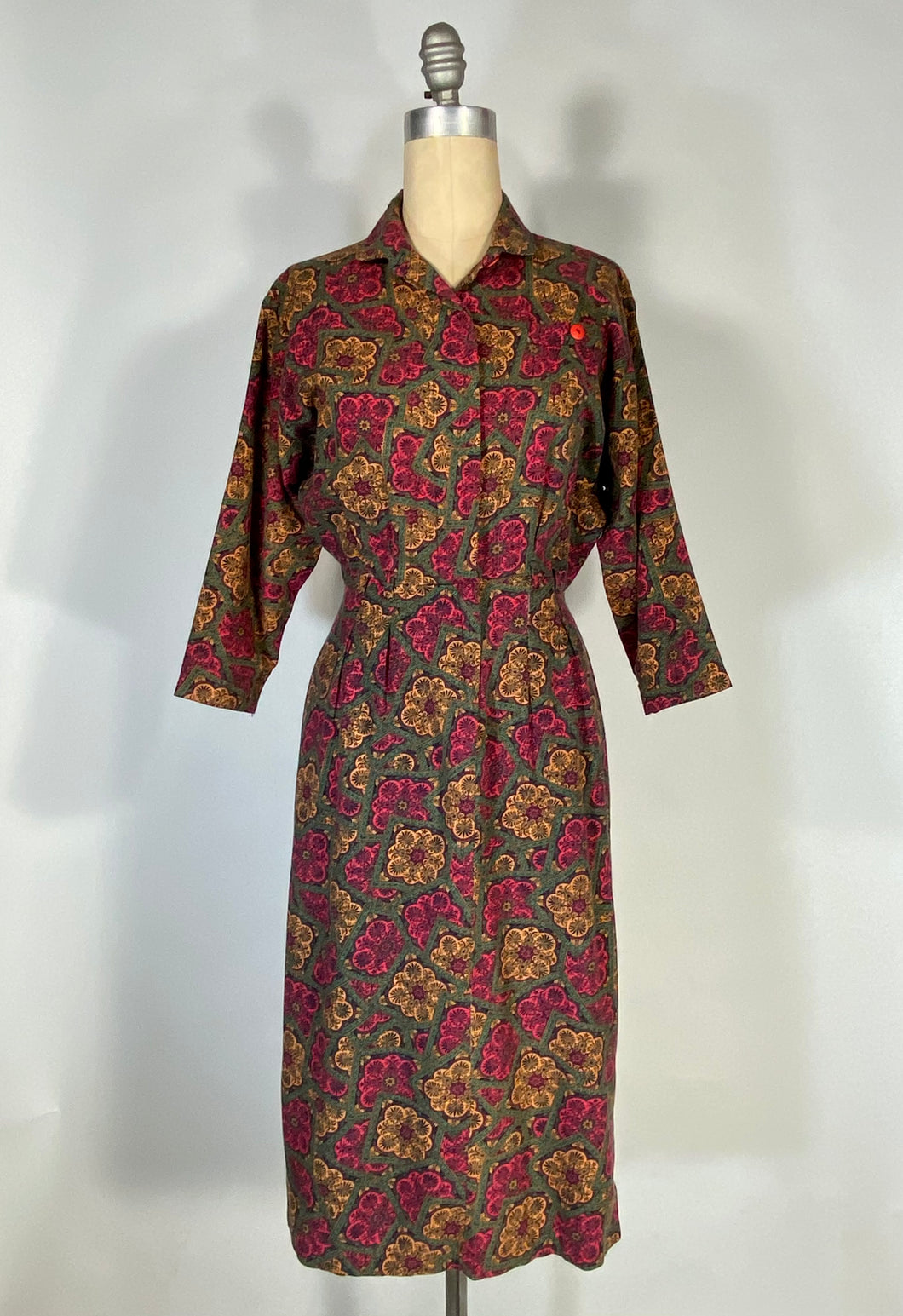 1980’s-does-50’s Wallpaper print cotton blend dress by Our’s