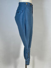 Load image into Gallery viewer, 1920’s blue-grey lightweight wool jodhpurs English riding pants Unisex
