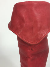 Load image into Gallery viewer, 1980’s-90’s fiery red leather fold-over boots from Zodiac size 5.5
