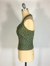 Load image into Gallery viewer, 1950’s one of a kind homemade cotton ditsy print 2-pc halter top and circle skirt set

